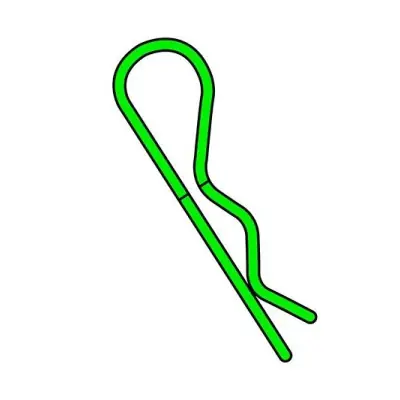 Akció Team Corally - testkapocs - 45°-ban hajlított - kicsi - zöld - 10 db.