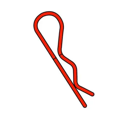 Legnépszerűbb Team Corally - karosszériakapocs - 45°-ban hajlított - kicsi - piros - 10 db.