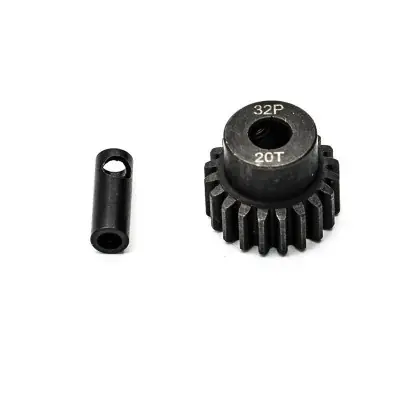20 fogú acél motoros fogaskerék, 32DP modul 5 mm-es furattal és 3,17 mm-es adapterrel. Expressz kézbesítés