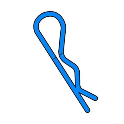 Szezonális akció Team Corally - karosszéria kapcsok - 45°hajlított - közepes - kék - 10db.