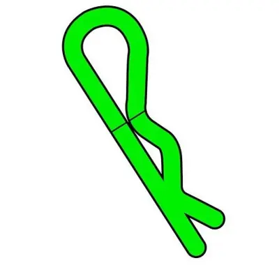 Azonnali szállítás Team Corally - karosszéria kapcsok - 45° hajlított - nagy - zöld - 10db.