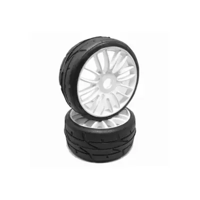 Újdonság PMT 1/8 GT RALLY 18 "Hard" vegyület - ragasztott, fehér Q7 kerekek, 2 db.