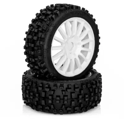 Végkiárusítás MAXI CROSS ragasztott gumiabroncsok, fehér tárcsák, 2db.