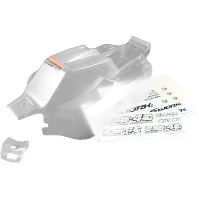 SWORKz 1/8 Falcon ST-4 átlátszó lexan test, 90%-ban előre vágott, könnyű, 1 db. Expressz kézbesítés