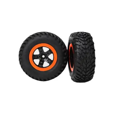 Árcsökkenés Traxxas kerék 2.2/3.0", felni SCT fekete-narancssárga, gumiabroncs SCT S1 (2)