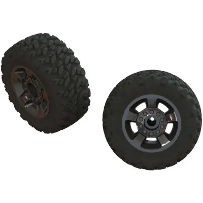 Expressz szállítás Arrma kerék gumiabronccsal dBoots Ragnarok Mt, fekete króm (2)