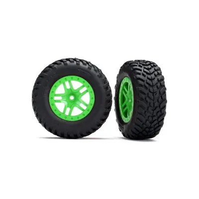 Expressz kézbesítés Traxxas kerék 2.2/3.0", SCT Split-Spoke zöld, SCT gumiabroncsok (2)