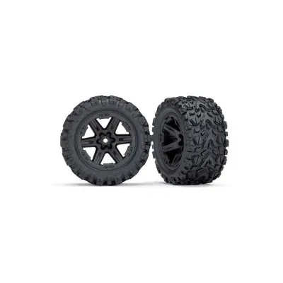 Ingyenes szállítás Traxxas kerék 2.8", tárcsa Rustler 4x4 fekete, gumik Talon Extreme (pár) (hátsó)