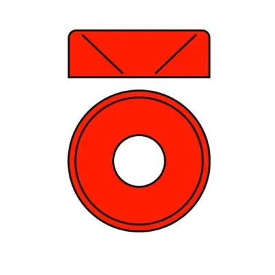 Kedvezményes ár Alumínium alátét M4 süllyesztett fejű csavarhoz, külső átmérő, 10mm, piros, 10 db.