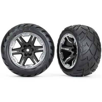 Legnépszerűbb Traxxas kerék 2.8", RTX fekete-krómozott tárcsa, Anaconda gumiabroncs (4WD elöl/hátul, 2WD elöl) (2)