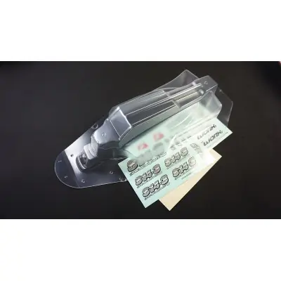 Legnépszerűbb SWORKz Velocity 2.0 lexan átlátszó karosszéria, szárnnyal és matricákkal, standard súlyú