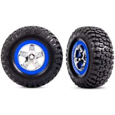 Traxxas kerék 2.2/3.0", SCT króm/kék tárcsa, KM2 (2) gumiabroncs (2WD elöl) Kedvezmény