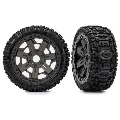 Azonnal elérhető Traxxas kerék 3.0", szürke tárcsa, Sledgehammer gumik (2)