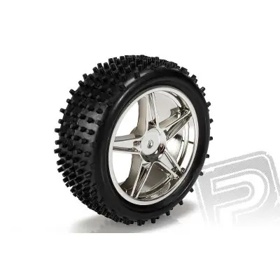 Biztonságos fizetés Gumi BUGGY komplett ragasztott 1/10 - első króm, 2 db