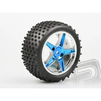 Gumiabroncs ragasztott– Buggy 1:10, hátsó, 2db (kék króm) Népszerű