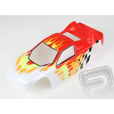 Lakkozott karosszéria Himoto Truggy 1:10 (piros-fehér) Rendeld meg most