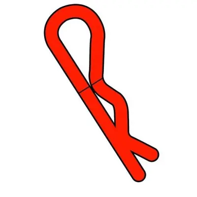 Team Corally - karosszériakapocs - 45°-ban hajlított - nagy - piros - 10 db. Korlátozott ajánlat