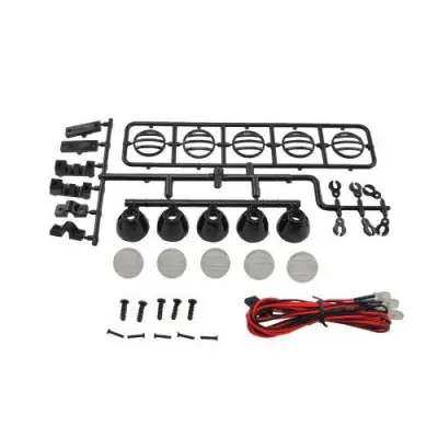 Azonnali szállítás Kerek kiegészítő LED lámpák, fekete (5 db)