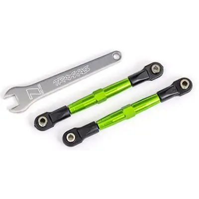 Gyors szállítás Traxxas első állítható alumínium összekötő rúd zöld eloxált (2) (Drag Slash-hez)