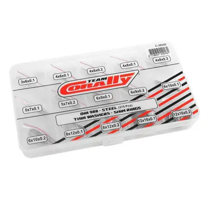 Végkiárusítás Alátétek - szett/box - 3-tól egészen 12mm-ig - acél, 375 db.