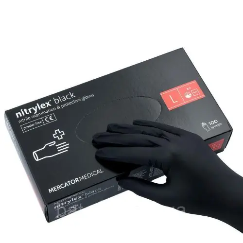 Utolsó esély Maxter Black - 100db fekete nitril gumikesztyű L-es méret