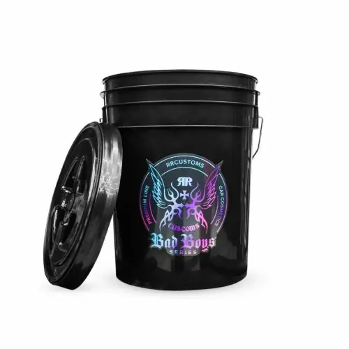Bad Boys Detailing Bucket (Fekete autókozmetikai vödör zárható tetővel és szeparátorral) Kedvezményes ár