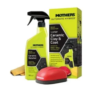 Azonnali szállítás Mothers Ultimate Hybrid 1-Step Ceramic Clay & Coat - felülettisztító pad és kerámia detailer szettben