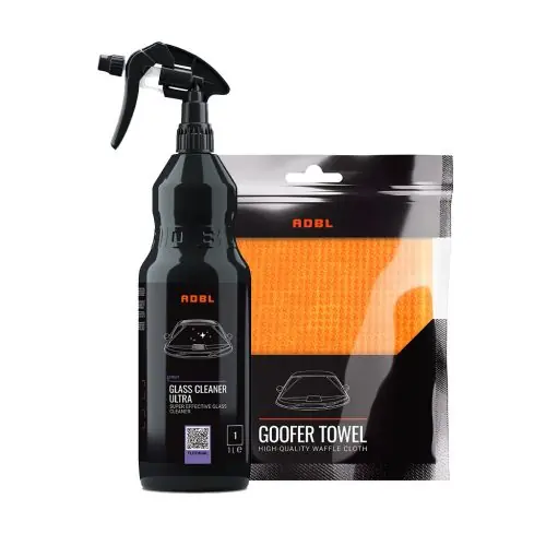 Vásárlói kedvenc ADBL Glass Cleaner Ultra 1L & Goofer Towel - Üvegtisztító csomag