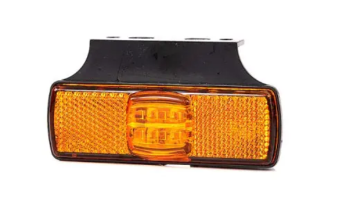 Olcsó Helyzetjelző lámpa 12/24V (téglalap) középen ledes, sárga+tartó