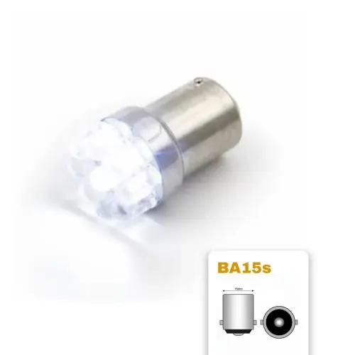 Újdonság LED izzó 12V BA15s 9 LED FEHÉR 5-10W