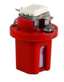 LED izzó 12V T5 piros foglalattal (B8.5D) Vásárlói kedvenc