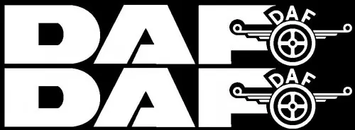 Logó+felirat légterelőre DAF fehér (pár) Korlátozott ajánlat