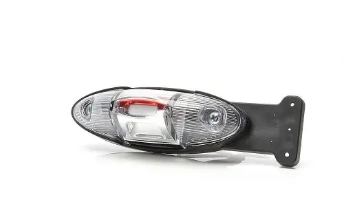 Akció Szélességjelző lámpa 12/24V (ovál) LED piros-fehér+tartó