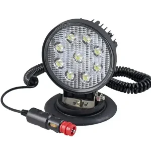 Korlátozott ajánlat Munkalámpa 9 LED-es kerek terítő fény, mágnestalpas-szivargyújtós