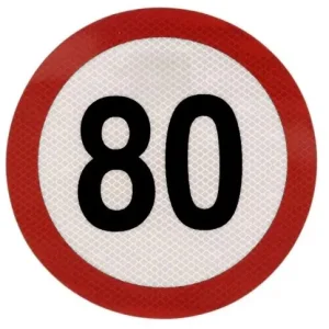 Sebesség korlátozó matrica 80 20cm fényvisszaverő Gyors kiszállítás