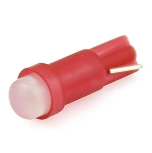 Újdonság LED izzó 12V T5 COB LED piros