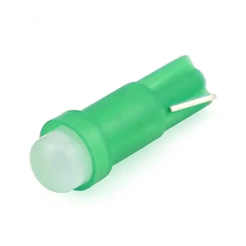 LED izzó 12V T5 COB LED zöld Szuper akció