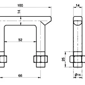 Rögzítő fül U 66 mm Bestseller
